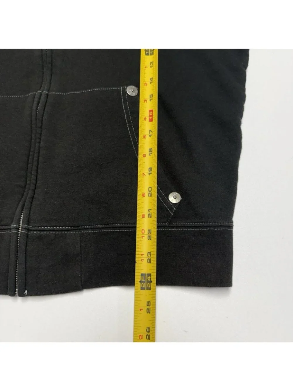 True Religion Black Zip Hoodie with Cream Drawcords